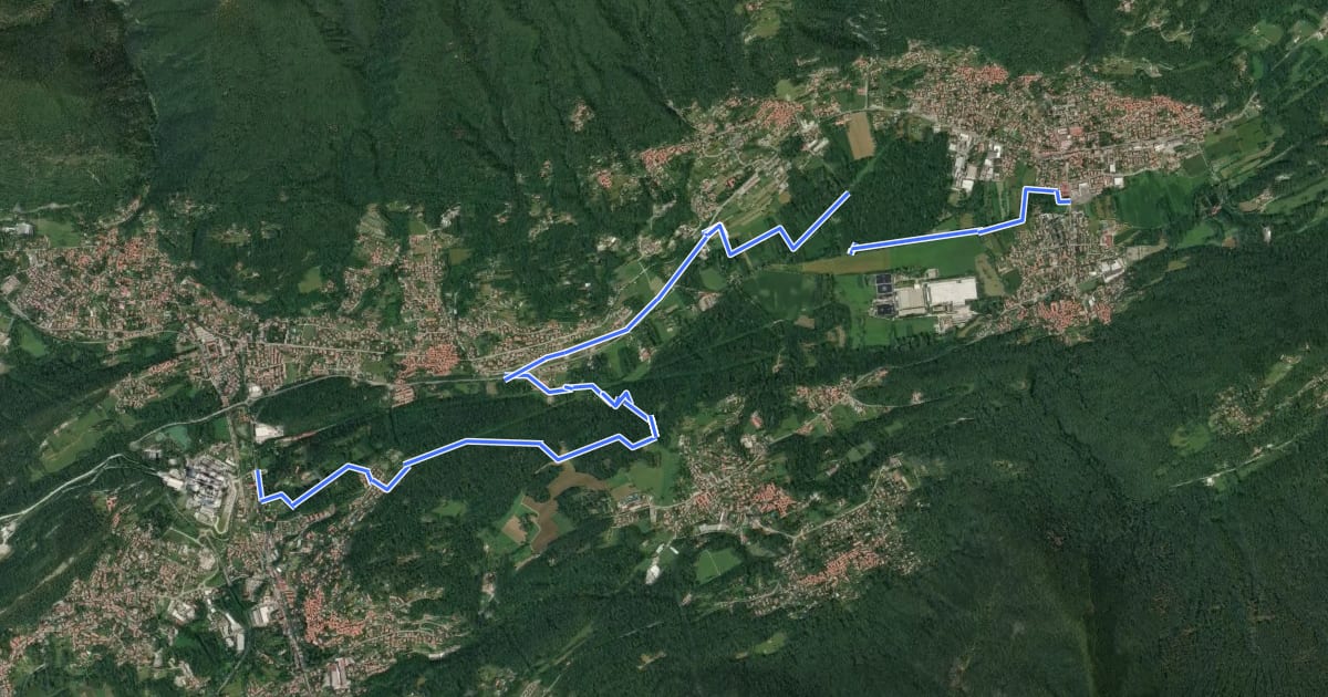 Маршрут Tratta Cuvio - Cittiglio (in progetto) Pista Ciclopedonale della Valcuvia на спутниковом снимке