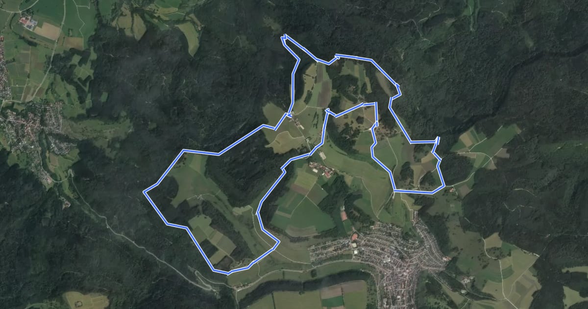 Маршрут Traufgang Zollernburg-Panorama на спутниковом снимке