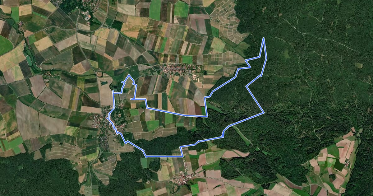 Маршрут TraumRunde Castell на спутниковом снимке