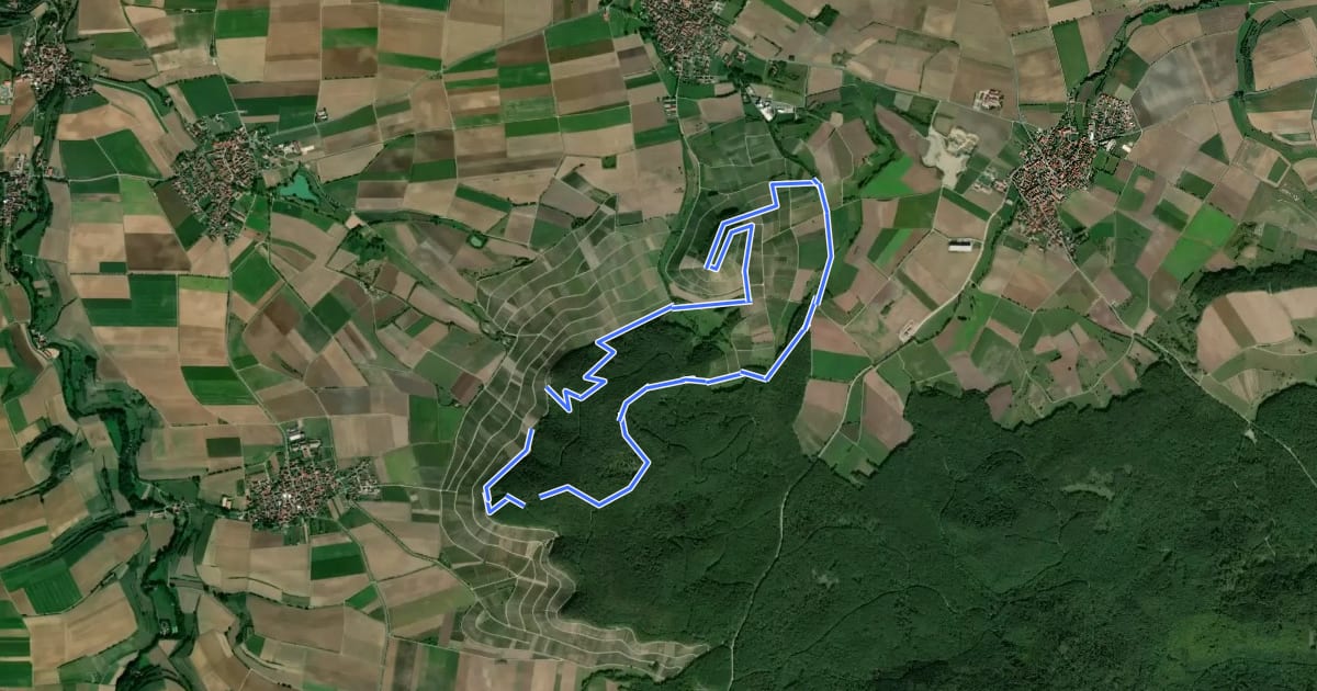 Маршрут Traumrunde Hüttenheim-Seinsheim на спутниковом снимке