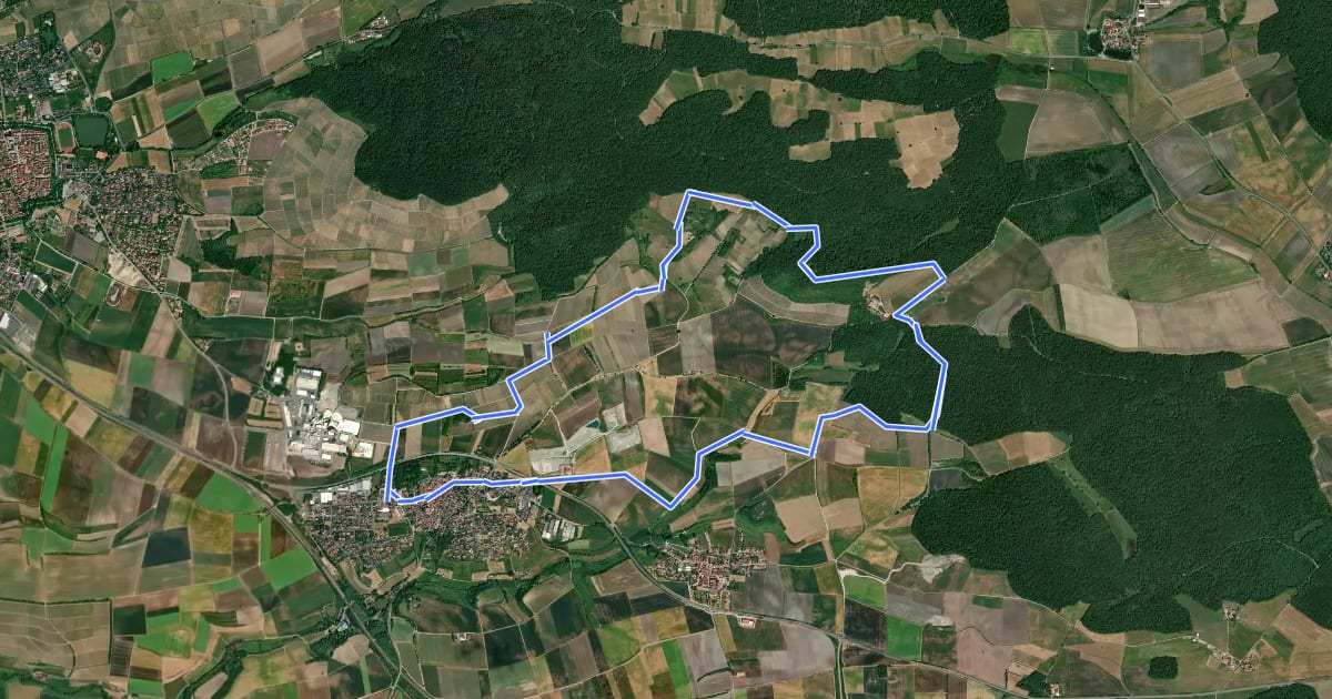 Маршрут Traumrunde Markt Einersheim на спутниковом снимке