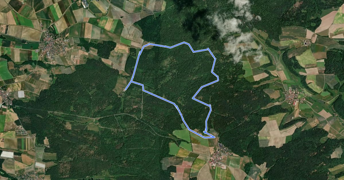 Маршрут TraumRunde Prichsenstadt на спутниковом снимке