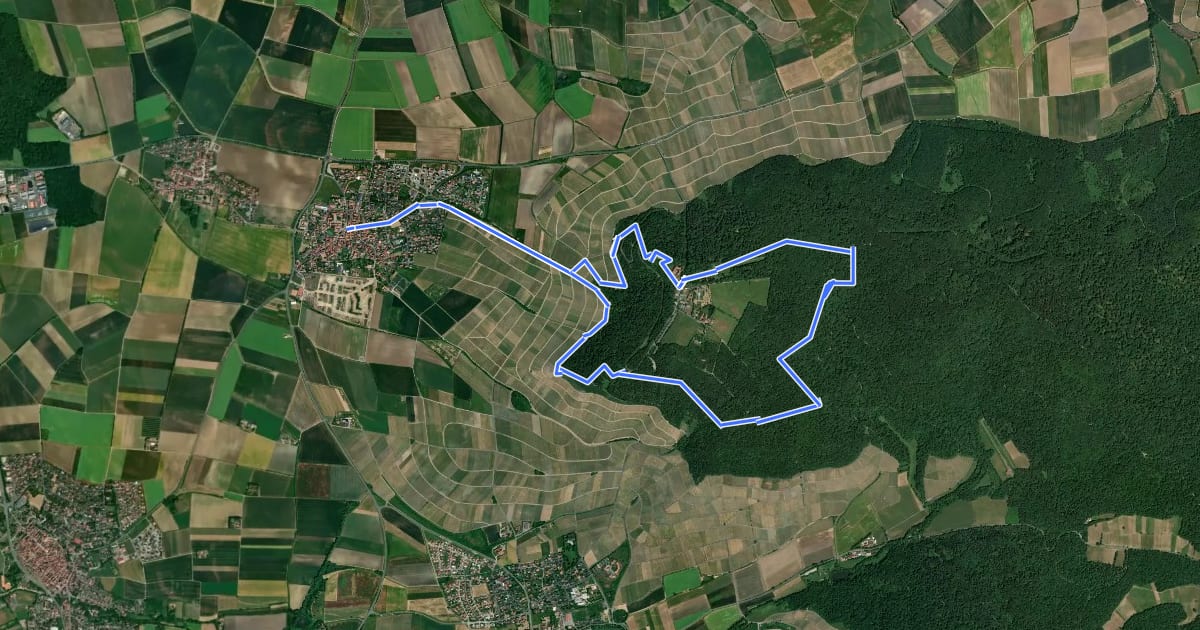 Маршрут Traumrunde Rödelsee на спутниковом снимке