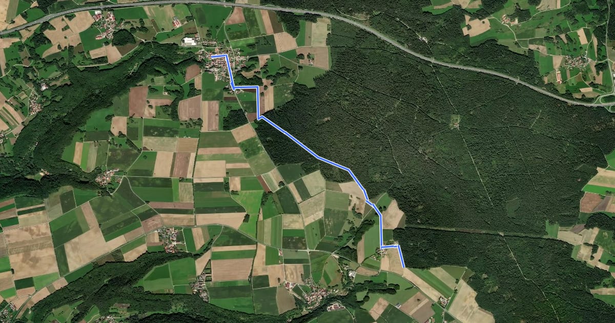 Маршрут Traunfeld-Mettenhofen на спутниковом снимке