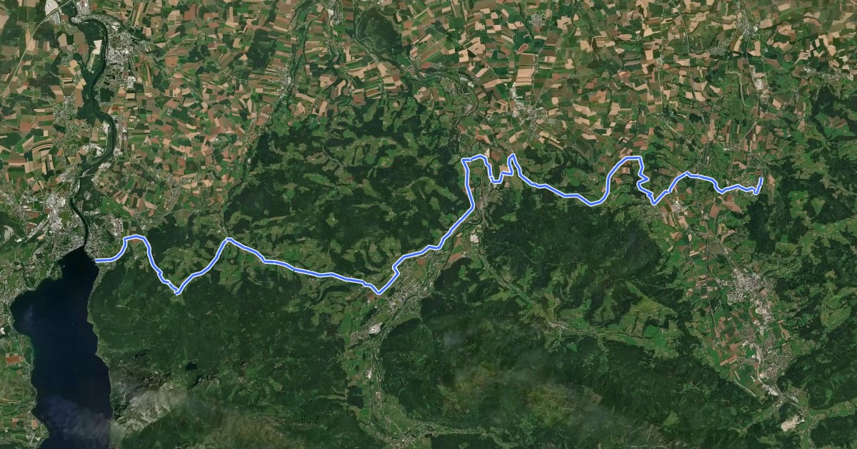 Маршрут Traunviertel Radtour (Etappe 2) на спутниковом снимке