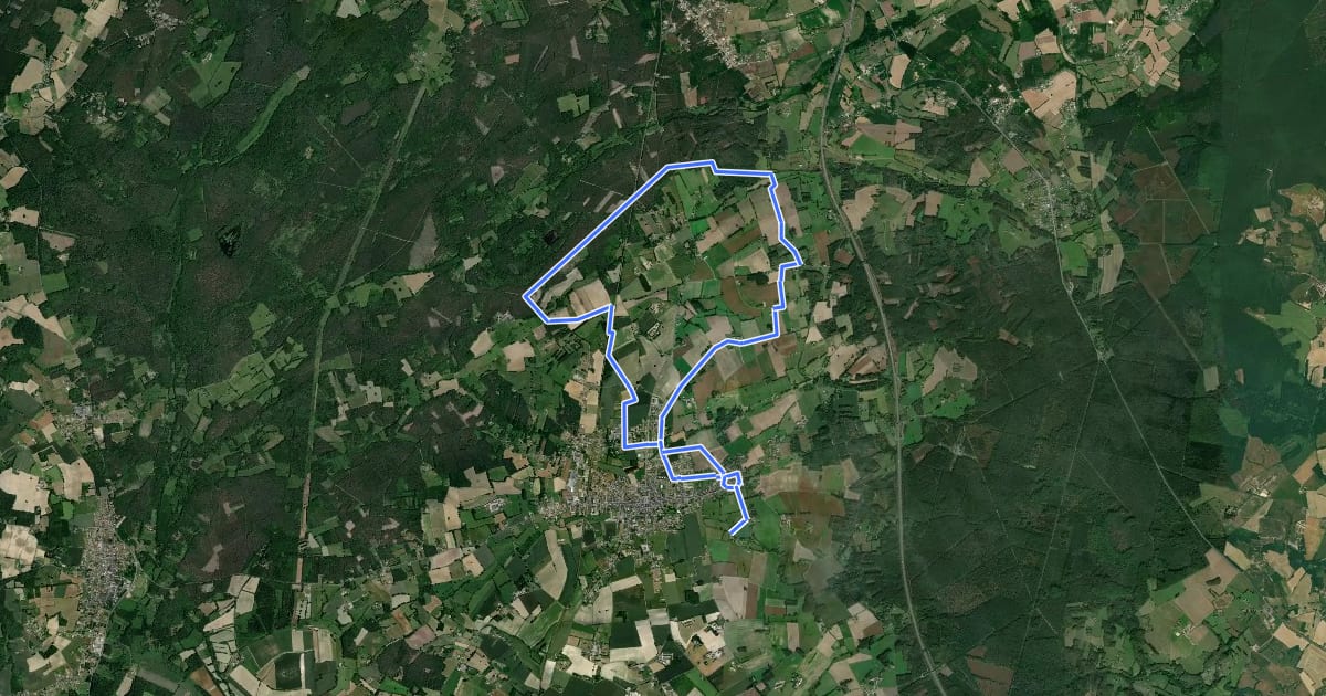 Маршрут À travers bois et forêt на спутниковом снимке