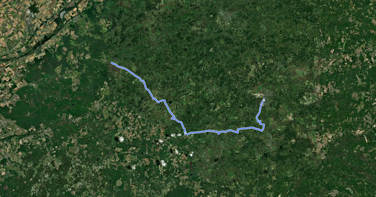 Маршрут Traversée de la Sologne, de Lamotte à La Ferté St-Cyr на спутниковом снимке