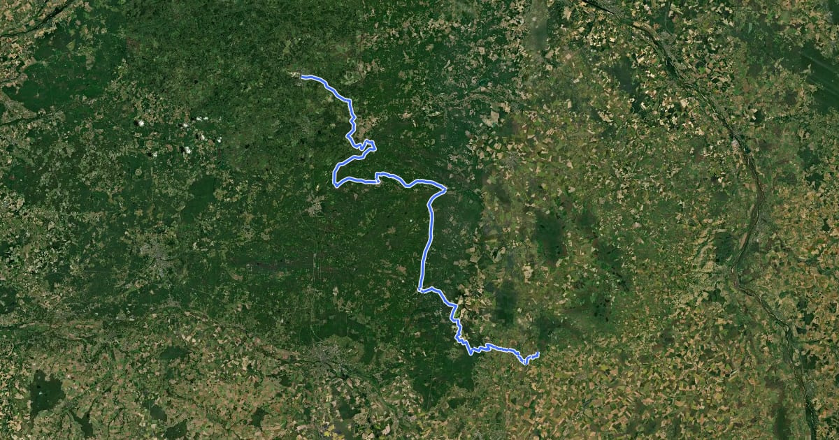 Маршрут Traversée de la Sologne, De Menetou à Lamotte на спутниковом снимке