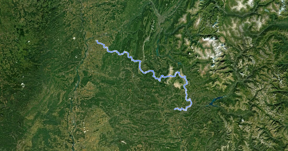Маршрут Traversée du Vercors на спутниковом снимке