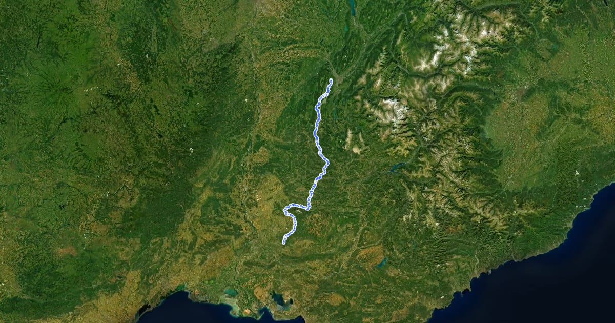 Маршрут Traversée du Vercors Nord-Sud - Classique на спутниковом снимке