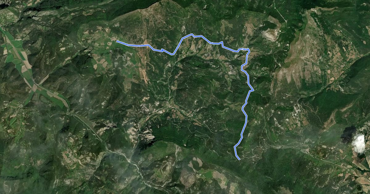 Маршрут Traversée du Vercors Nord-Sud - Variante на спутниковом снимке