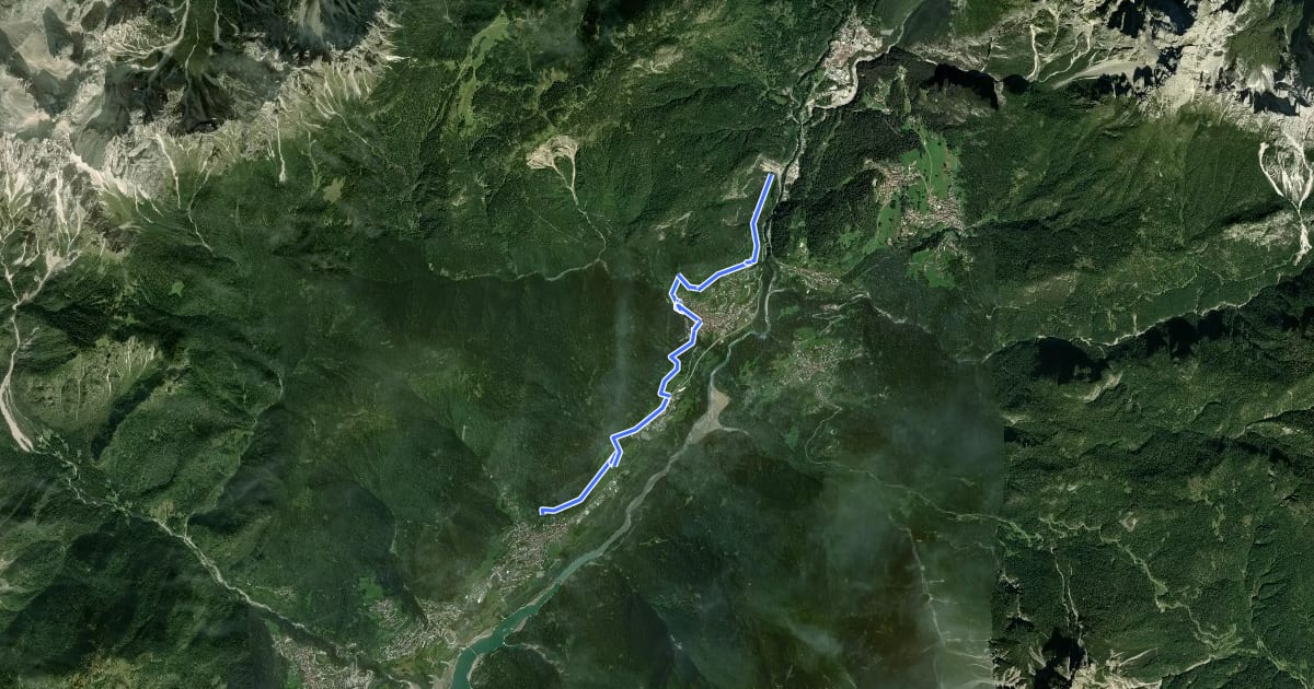 Маршрут Traversata del Centro Cadore на спутниковом снимке