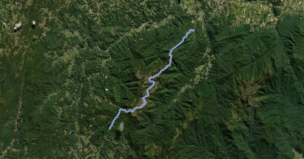 Маршрут Travessia da Serra do Tabuleiro на спутниковом снимке
