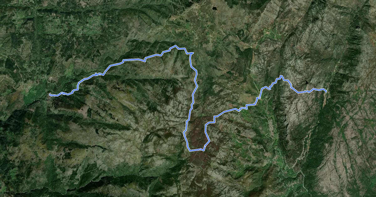 Маршрут Travessia das Serras da Peneda e do Soajo на спутниковом снимке