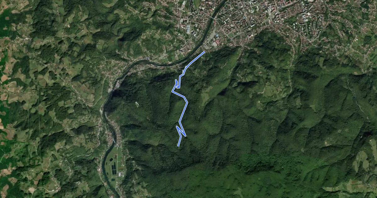 Маршрут Trešnjička ruta на спутниковом снимке
