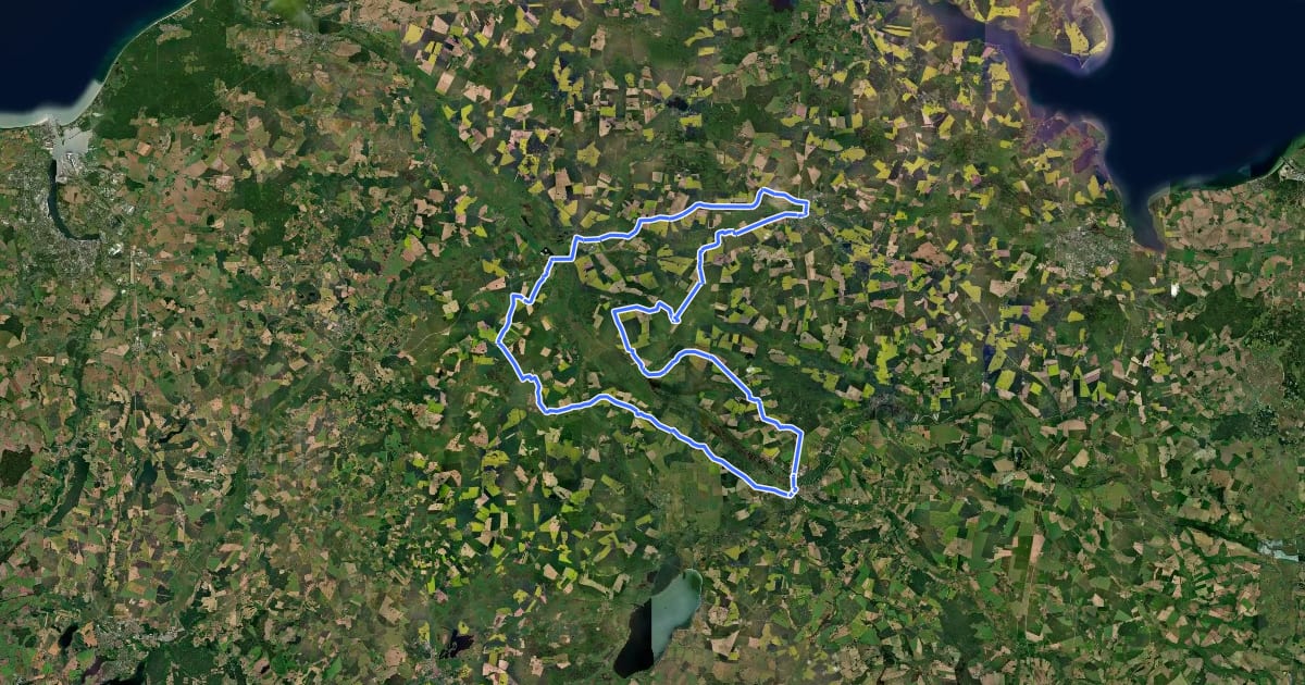 Маршрут Trebeltal-Rundweg на спутниковом снимке