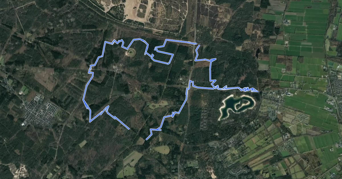 Маршрут Treeker MTB Trail (Rode Route) на спутниковом снимке