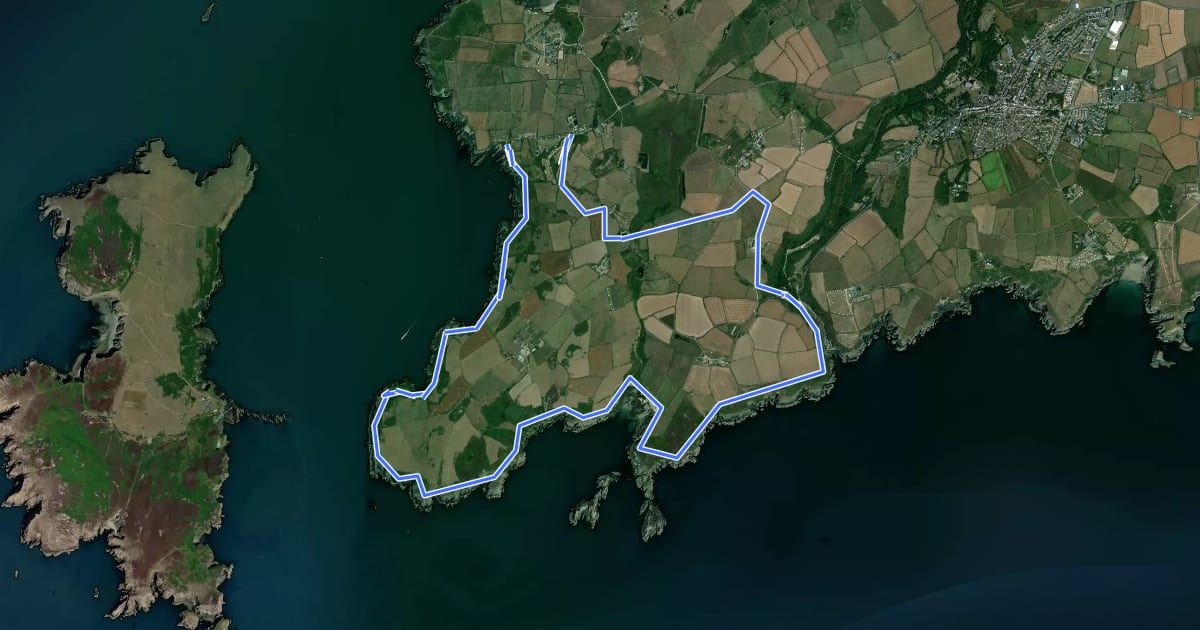 Маршрут Treginnis Walk from Porthclais, Pembroke на спутниковом снимке