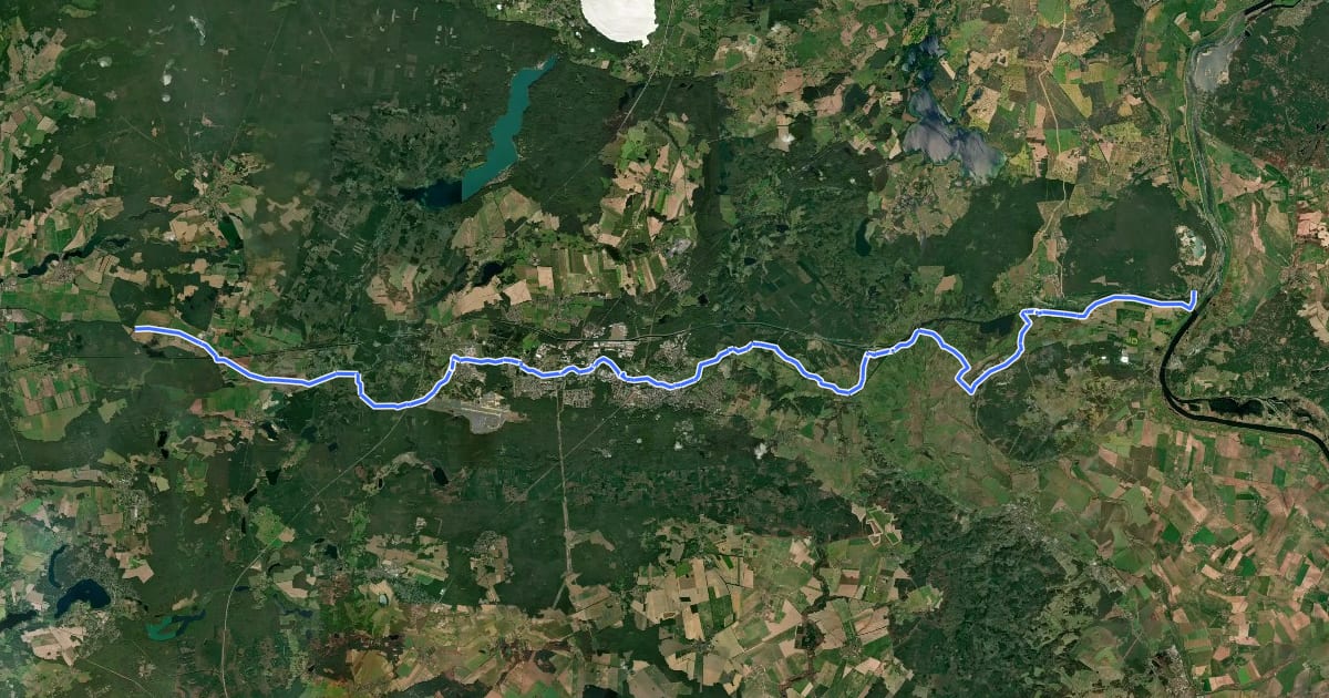 Маршрут Treidelweg на спутниковом снимке