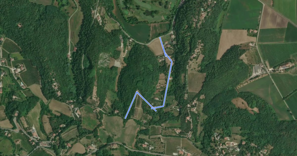 Маршрут Trekking dei Colli Euganei на спутниковом снимке