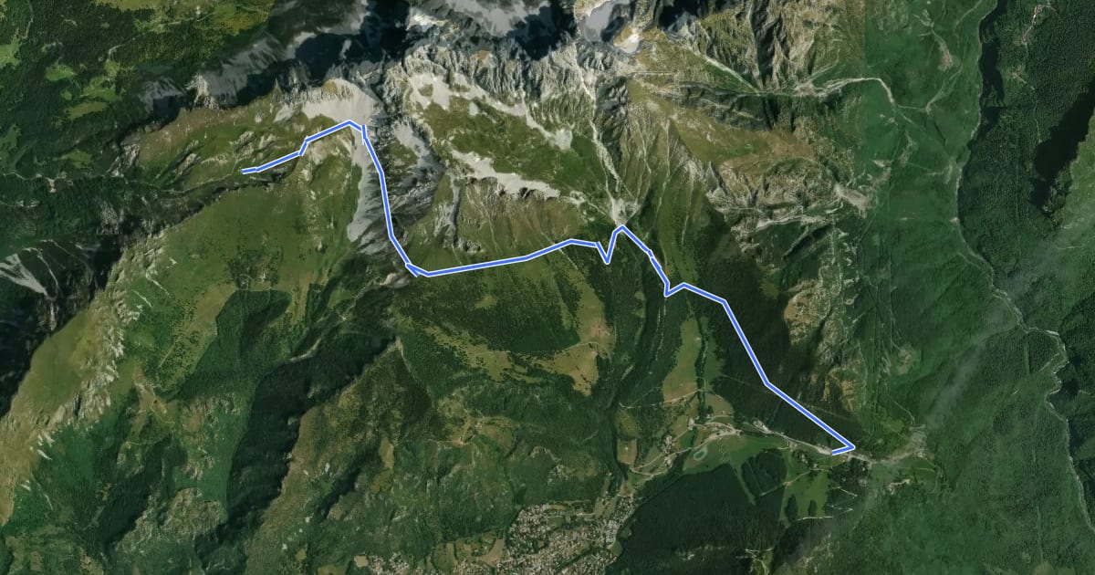 Маршрут Trekking della Presolana - Tappa 4 на спутниковом снимке