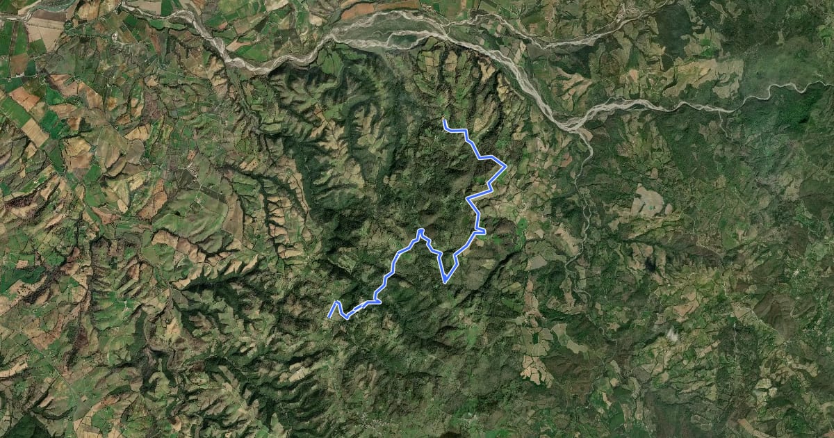 Маршрут Trekking di Montorgiali Polveraia на спутниковом снимке