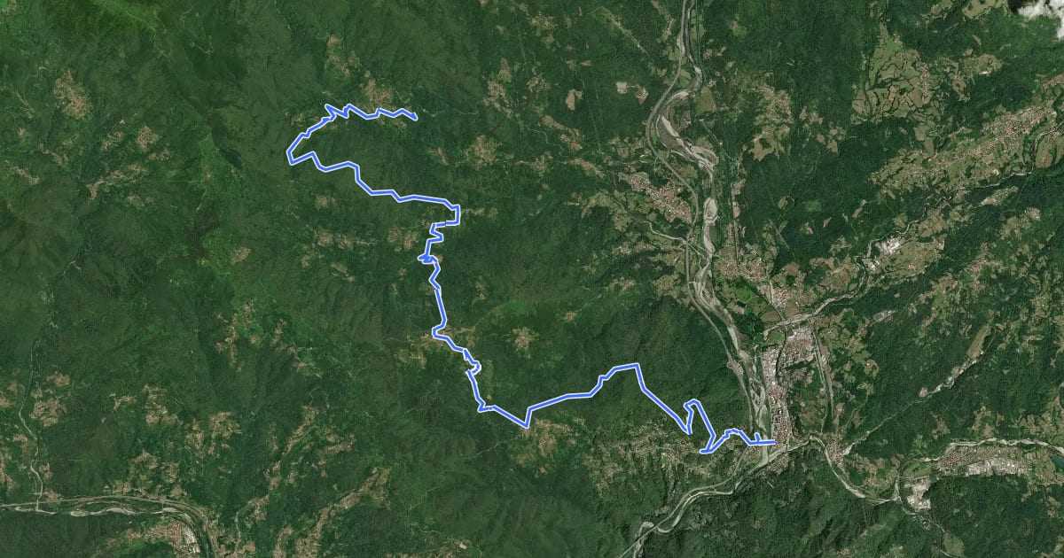 Маршрут Trekking Lunigiana 1 на спутниковом снимке