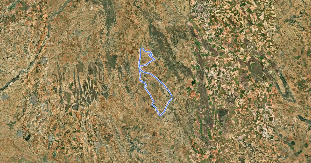 Маршрут Tresjuncos-Atalaya-Osa-Villaescusa-Belmonte-Osa-Tresjuncos на спутниковом снимке