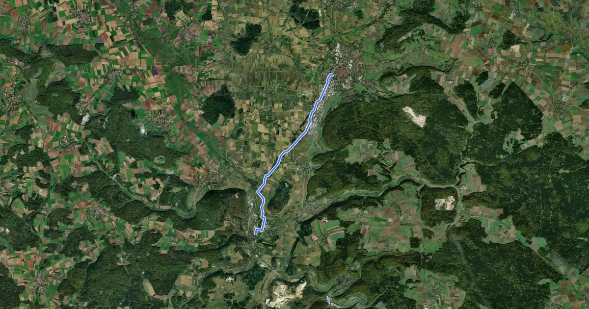 Маршрут Treuchtlingen-Weißenburg на спутниковом снимке