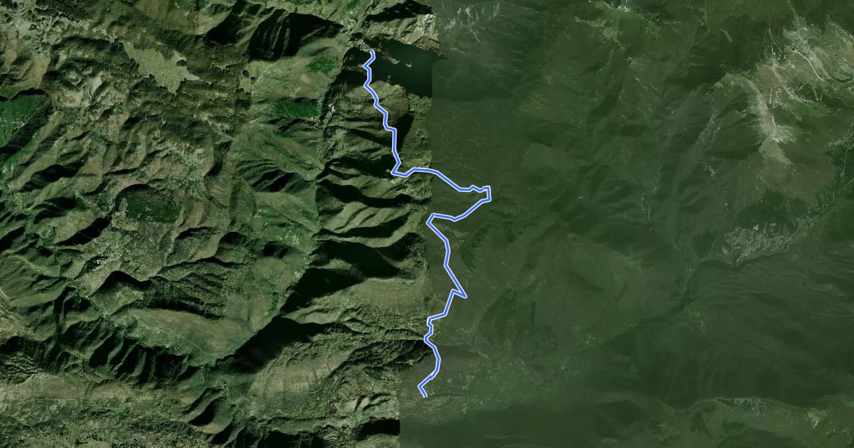 Маршрут Trevi nel Lazio - Le Fontane - Fontana Faito - Vallepietra на спутниковом снимке
