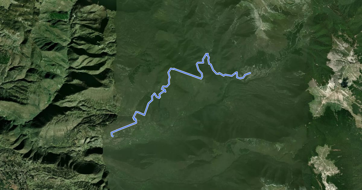Маршрут Trevi nel Lazio - Monte San Leonardo - Filettino на спутниковом снимке