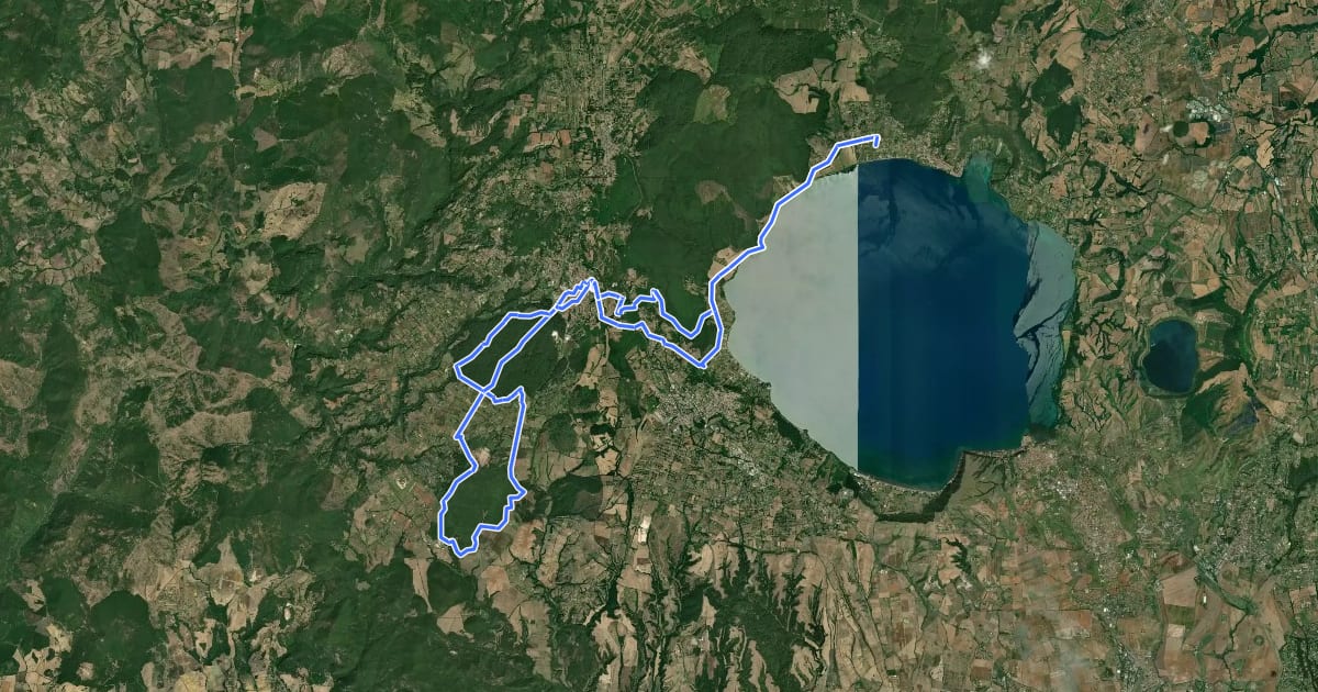 Маршрут Trevignano Romano-Caldara на спутниковом снимке