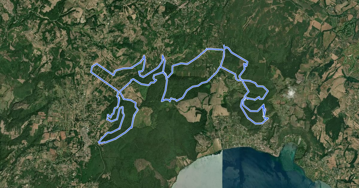 Маршрут Trevignano Romano-Monte Raschio на спутниковом снимке