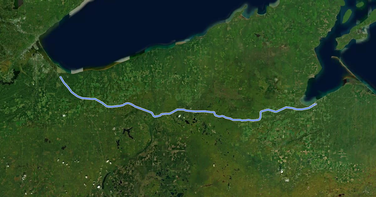 Маршрут Tri-County Corridor на спутниковом снимке