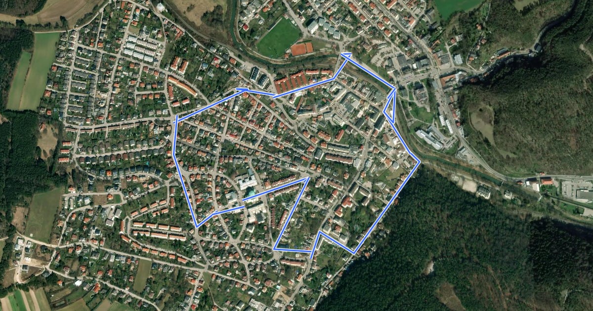 Маршрут TRI Runde (Berndorf) на спутниковом снимке