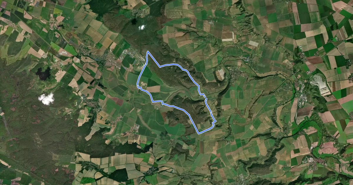 Маршрут Triastor Geopfad Route West на спутниковом снимке