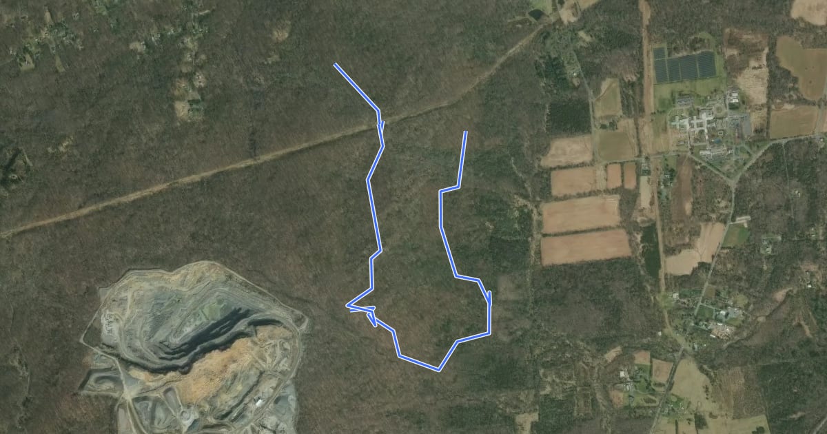 Маршрут Tributary Trail на спутниковом снимке