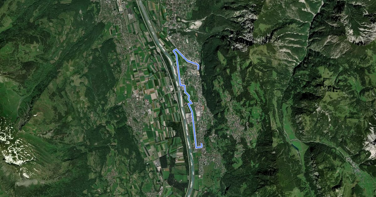 Маршрут Triesen Post - Alte Rheinbruecke - Vaduz на спутниковом снимке