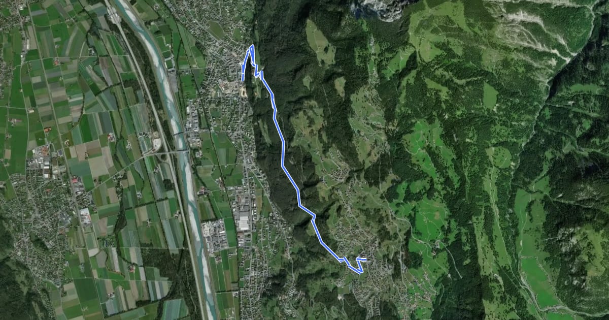 Маршрут Triesenberg - Litzi - Vaduz на спутниковом снимке