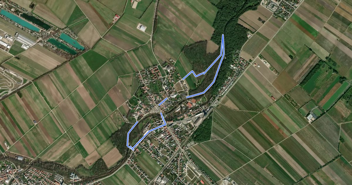 Маршрут Triestingau-Wanderweg на спутниковом снимке