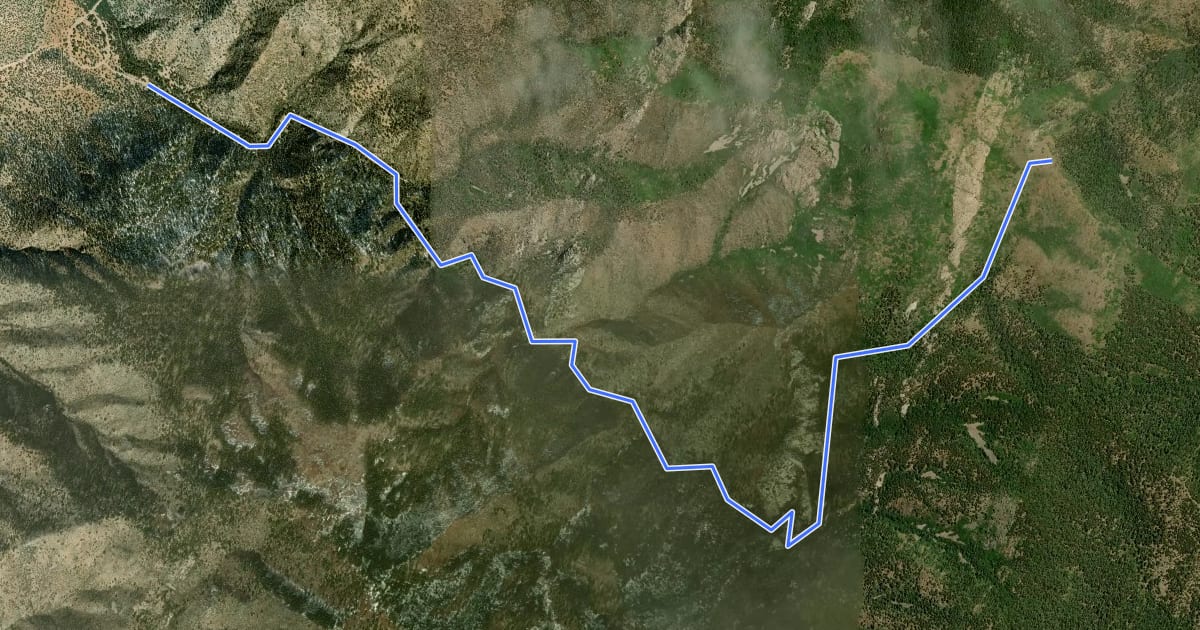 Маршрут Trigo Canyon Trail на спутниковом снимке