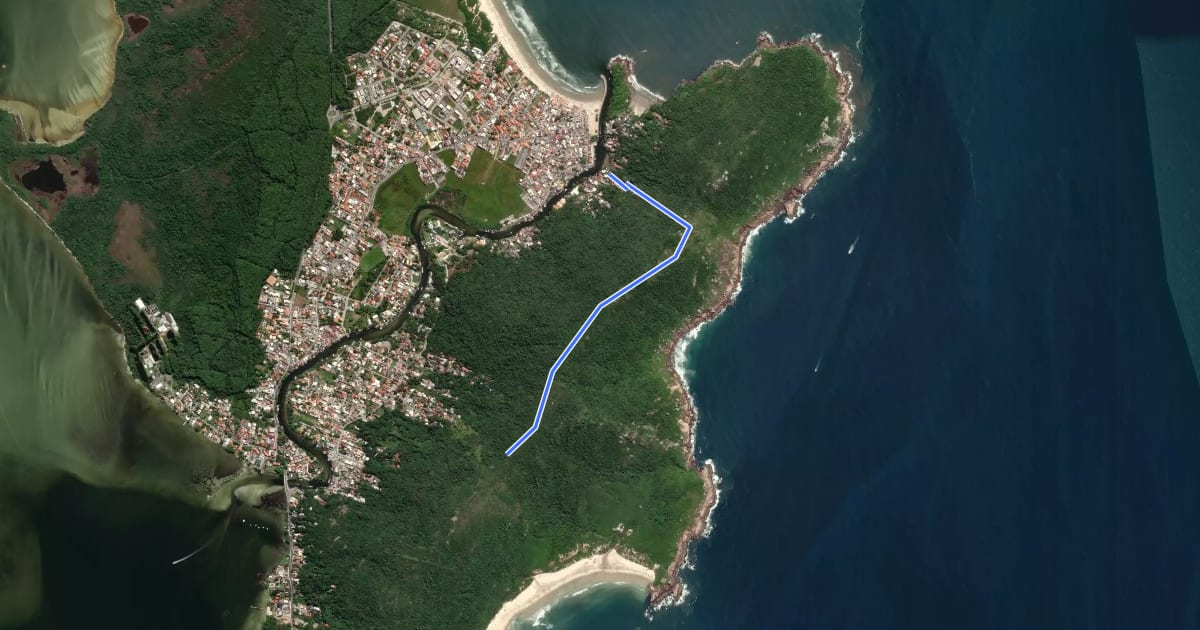 Маршрут Trilha da Boa Vista - Barra da Lagoa на спутниковом снимке