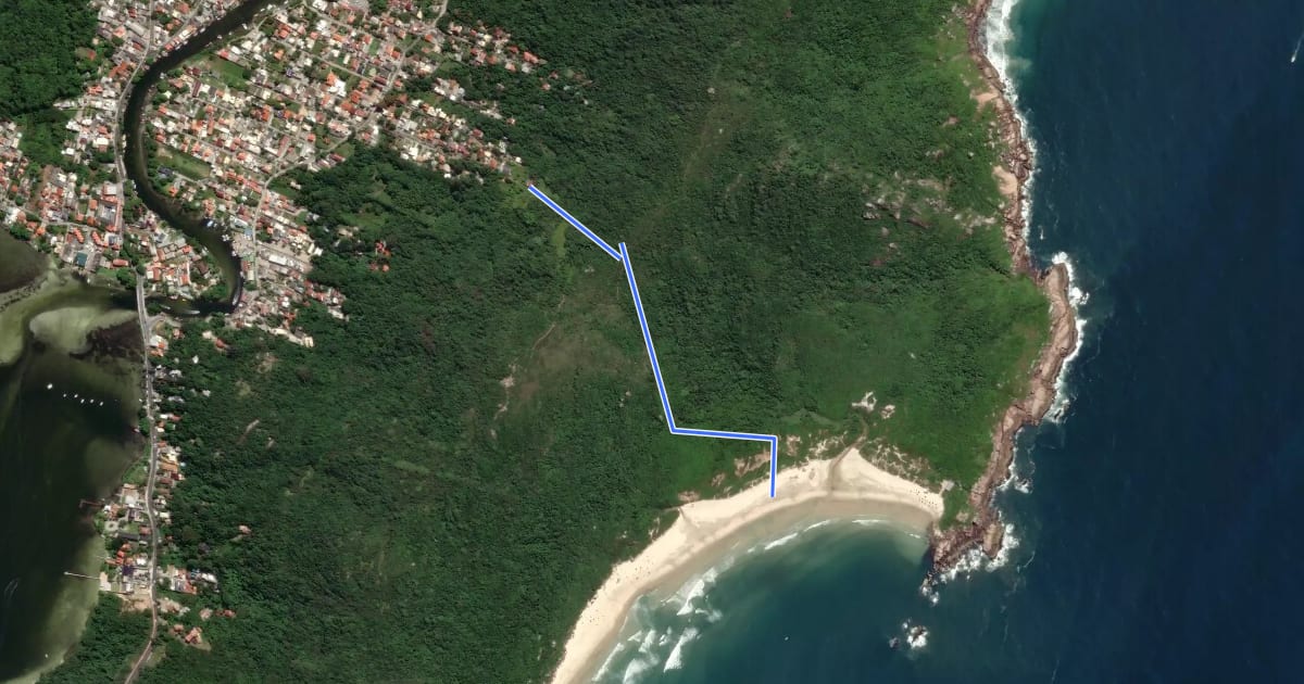 Маршрут Trilha da Fortaleza à Galheta на спутниковом снимке