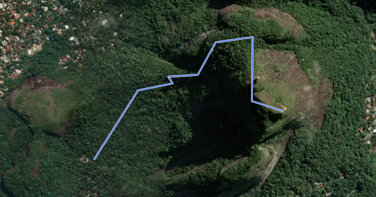 Маршрут Trilha da Pedra da Gávea на спутниковом снимке