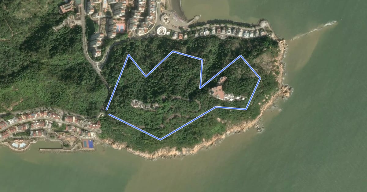 Маршрут 黑沙龍爪角家樂徑 Trilho do Morro de Hác-Sá на спутниковом снимке