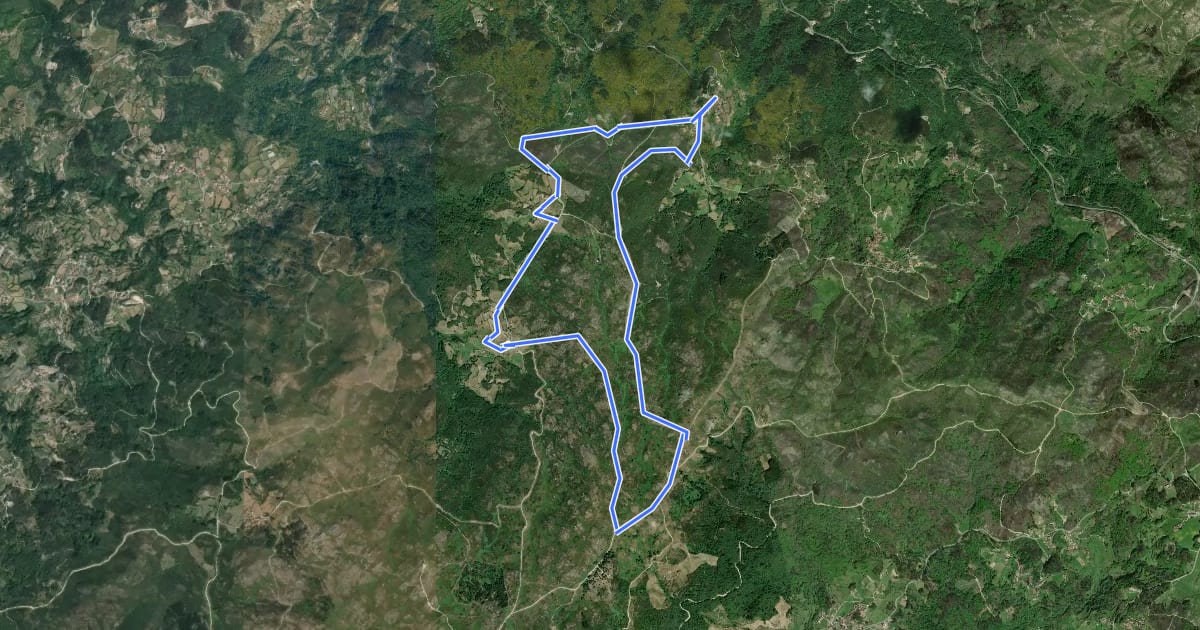 Маршрут Trilho dos Caminhos de Água на спутниковом снимке