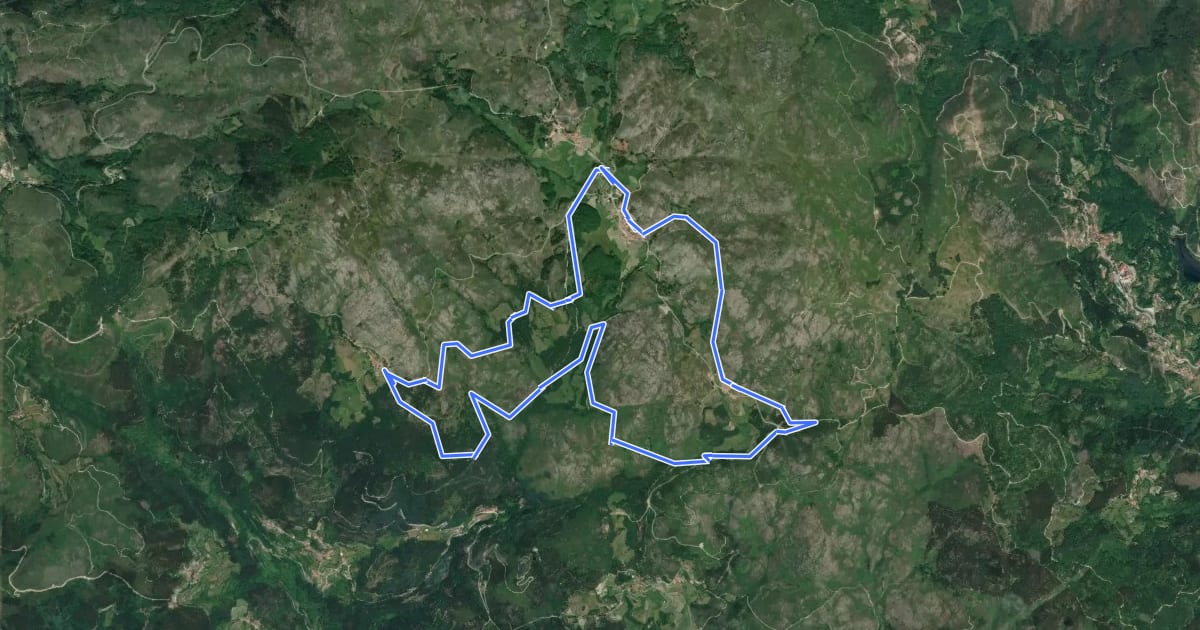 Маршрут Trilho dos Moinhos de Santa Isabel do Monte на спутниковом снимке