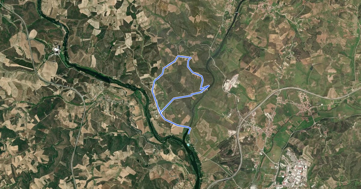 Маршрут Trilho Entre Rios на спутниковом снимке