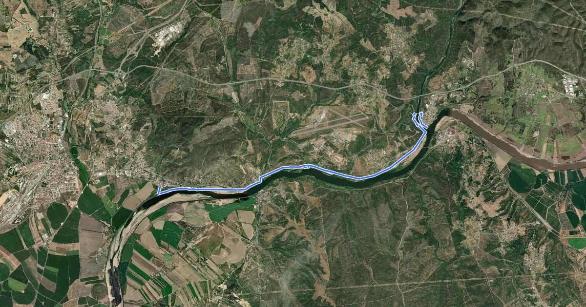 Маршрут Trilho Panorâmico do Tejo на спутниковом снимке
