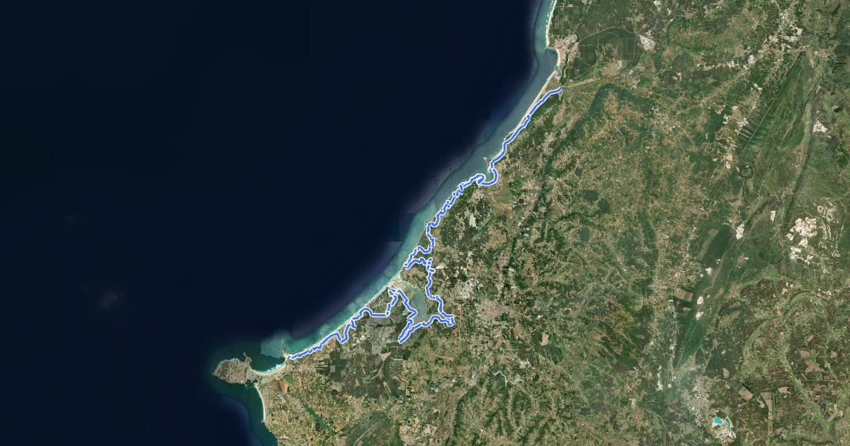 Маршрут Trilhos do Mar на спутниковом снимке